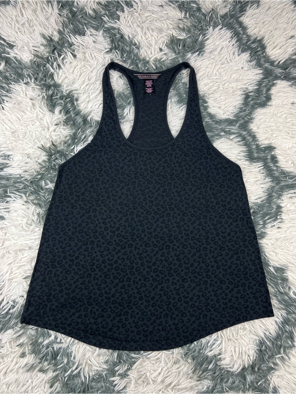 Victoria’s Secret Women’s Dark Gray Leopard Print Racerback Tank Top Size XS